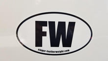 Load image into Gallery viewer, Bumper Sticker, Oval FW "Featherweight"