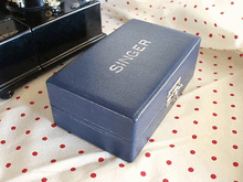 Load image into Gallery viewer, Attachments Set, Blue Velvet Singer Box (Vintage Original)
