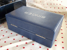 Load image into Gallery viewer, Attachments Set, Blue Velvet Singer Box (Vintage Original)