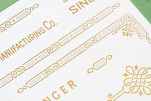 Load image into Gallery viewer, Decals, Gold Celtic Knot Style for the Singer Featherweight 221, 221K Sewing Machine 1933-1937