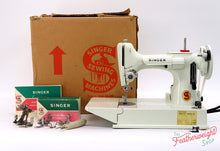 Load image into Gallery viewer, Singer Featherweight 221 Sewing Machine, WHITE EV928*** - ORIGINAL BOX