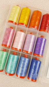 Aurifil Thread 50wt Cotton, 12 Color SET - Darlene Zimmerman 1930s Fabric Colors