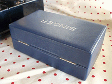 Load image into Gallery viewer, Attachments Set, Blue Velvet Singer Box (Vintage Original)
