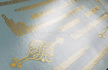 Load image into Gallery viewer, Decals, Gold Celtic Knot Style for the Singer Featherweight 221, 221K Sewing Machine 1933-1937
