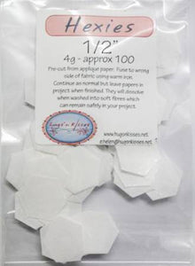 1/2" Inch Hexagon Iron-On Papers For English Paper Piecing x 100