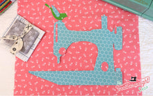 Load image into Gallery viewer, Mini Quilt BLOCK Kit, Farm Girl Vintage Featherweight 1-Block Wallhanging - Flock of Singers Pattern &amp; Diecuts
