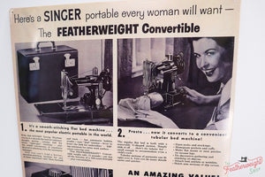 Advertisement Tin Signs, Replica Featuring the Singer Featherweight