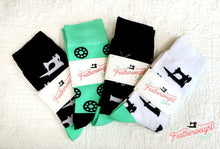 Load image into Gallery viewer, Quilt Socks, Black Singer 221 222 Featherweights - Featherweight Shop Design
