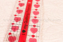 Load image into Gallery viewer, Cutting Ruler, I "Heart" My Quilty Friends - CREATIVE GRIDS 10" x 2 1/2" (with self-grips)
