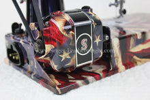 Load image into Gallery viewer, Singer Featherweight 221 Sewing Machine, PATRIOTIC One-Of-A-Kind Specialty - Painted
