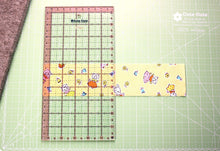 Load image into Gallery viewer, Cutting Ruler, Pink 5.5" x 10.5" Lori Holt Cute Cuts (with self-grips)
